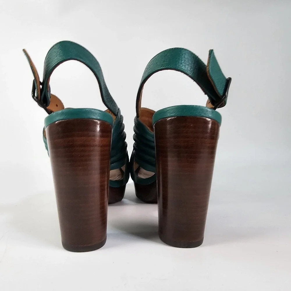Chie Mihara Alubia Sandal Heels Womens 6 Crossover Platform Designer Slingback